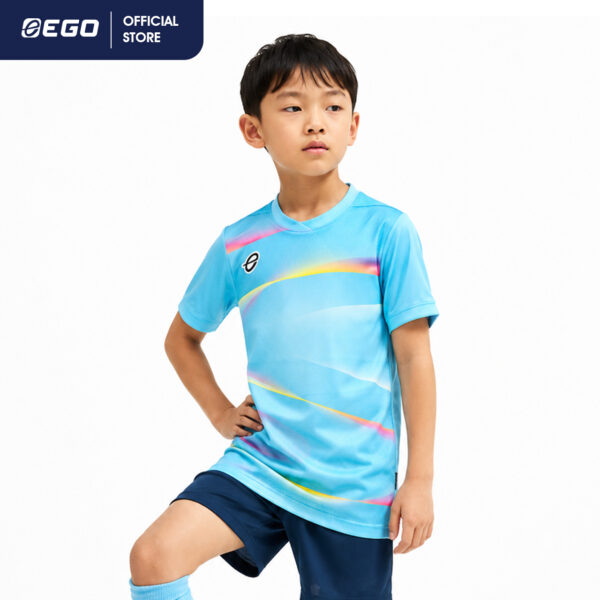 EG5180 KIDS เสื้อฟุตบอลคอกลมพิมพ์ลาย GlowX (โกลวเอ็กซ์)  (EGO SPORT)