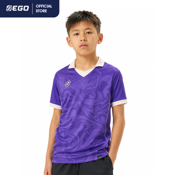 EG5184 KIDS เสื้อฟุตบอลคอวีพิมพ์ลาย GAIA Collection Series (EGO SPORT)
