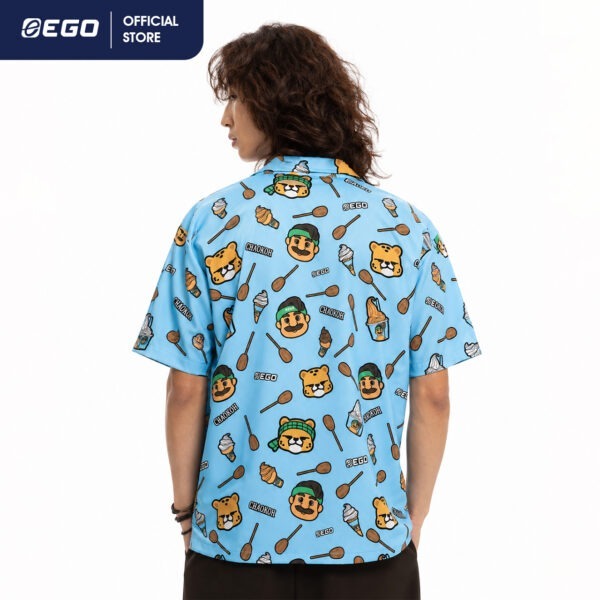 Second image of TS028 เสื้อเชิ้ตฮาวาย EGO x CHAOKOH ฟ้า
